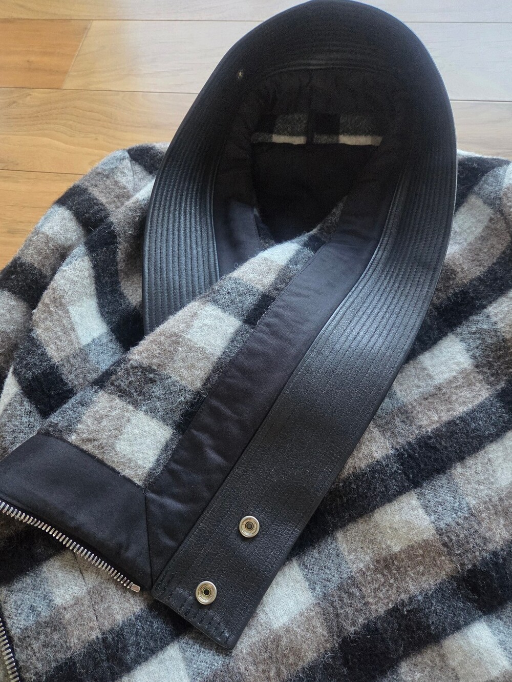 Rick Owens Exploder Check Drape Wool Jacket - Picture 6 of 13